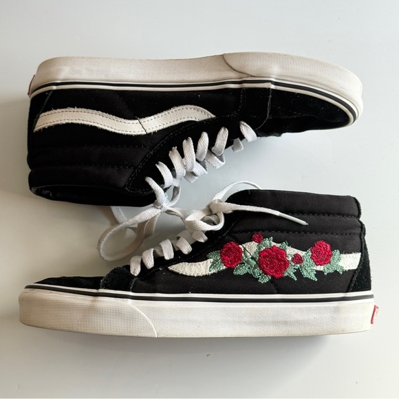 Vans SK-8 Mid Rose Thorn Shoe Sneakers Size Men 7 Women 8.5 - Picture 5 of 11